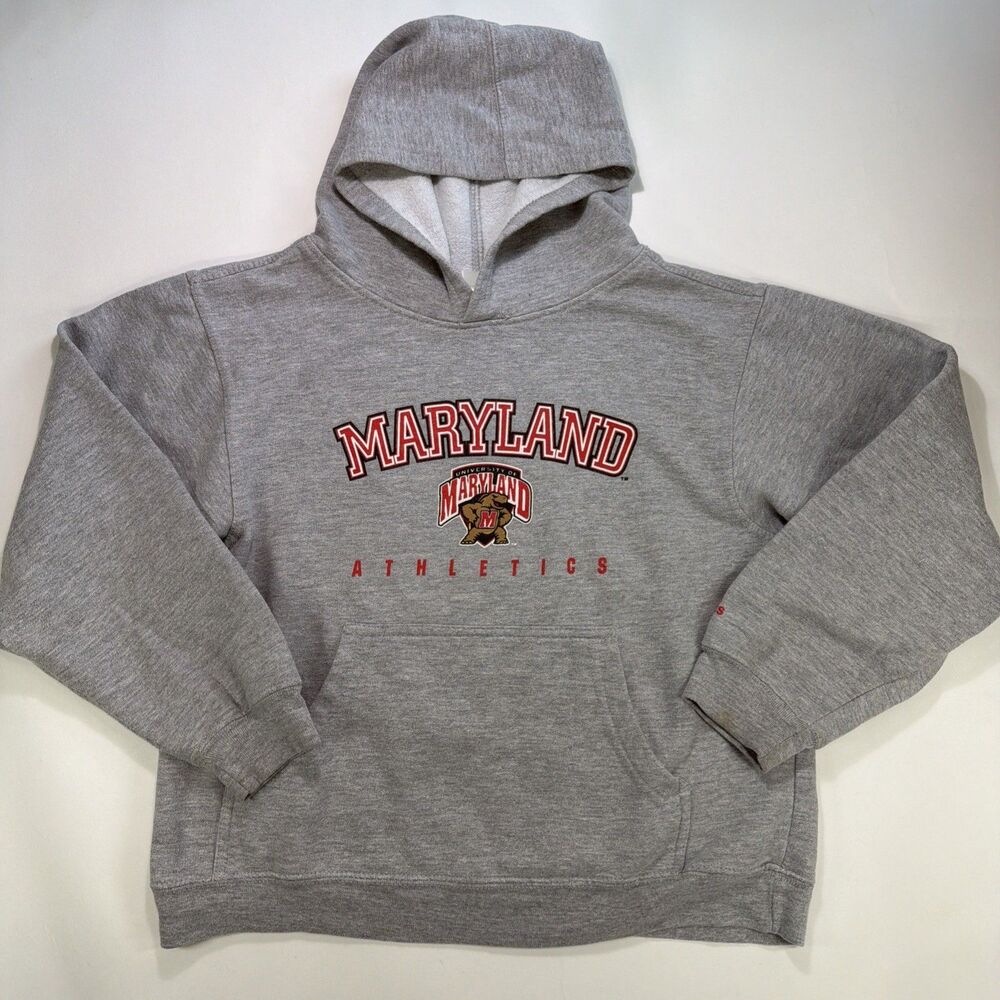 Kids Adidas University Of Maryland Terrapins Hoodie Kids Size Medium 10/12